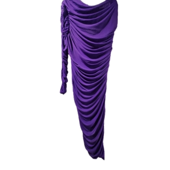 PURPLE Asymmetrical Midi One Should Dress 1x - Picture 2 of 3